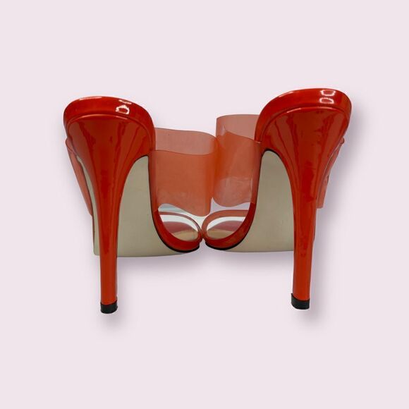 Vinianty Orange Tan Pointy Toe Sexy High Stiletto Heels Size 10 - Picture 2 of 6